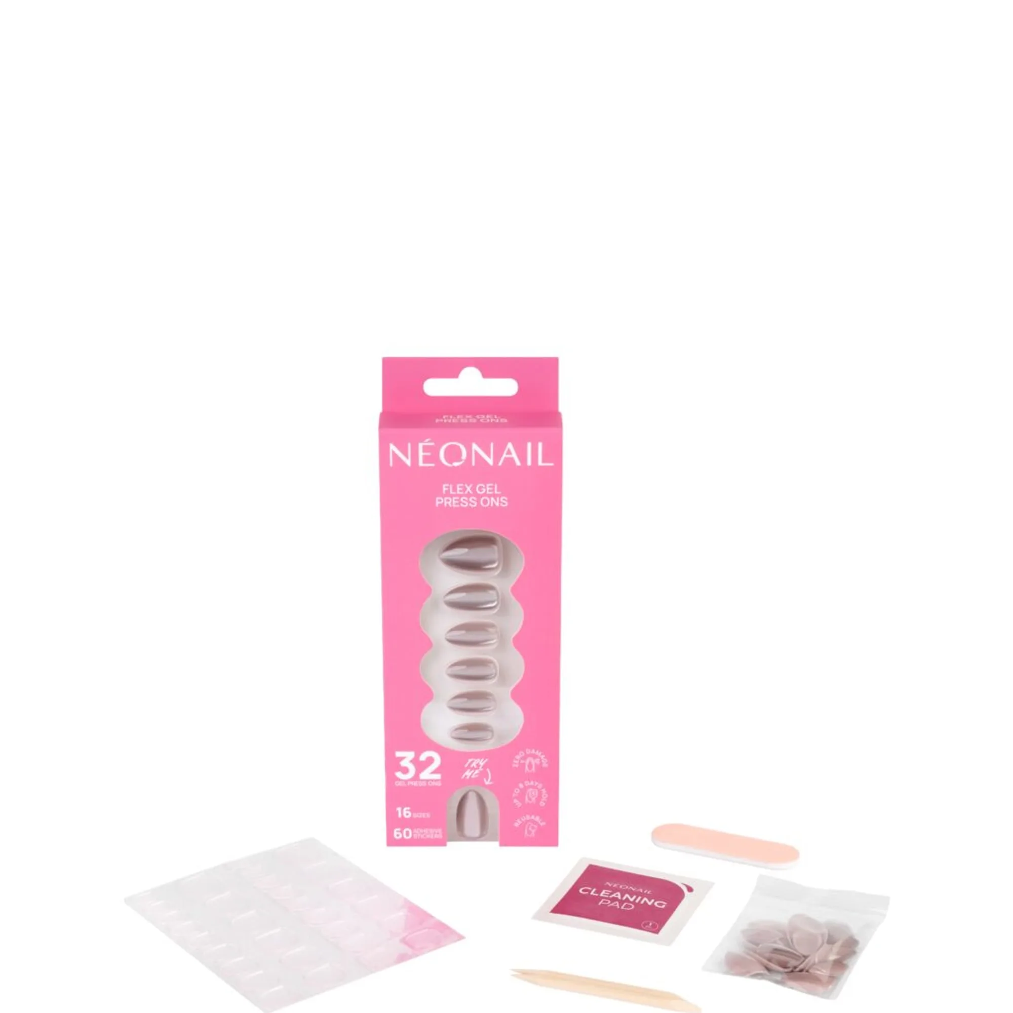 NÉONAIL Flex Gel Press Ons Medium Almond Neglelaksæt