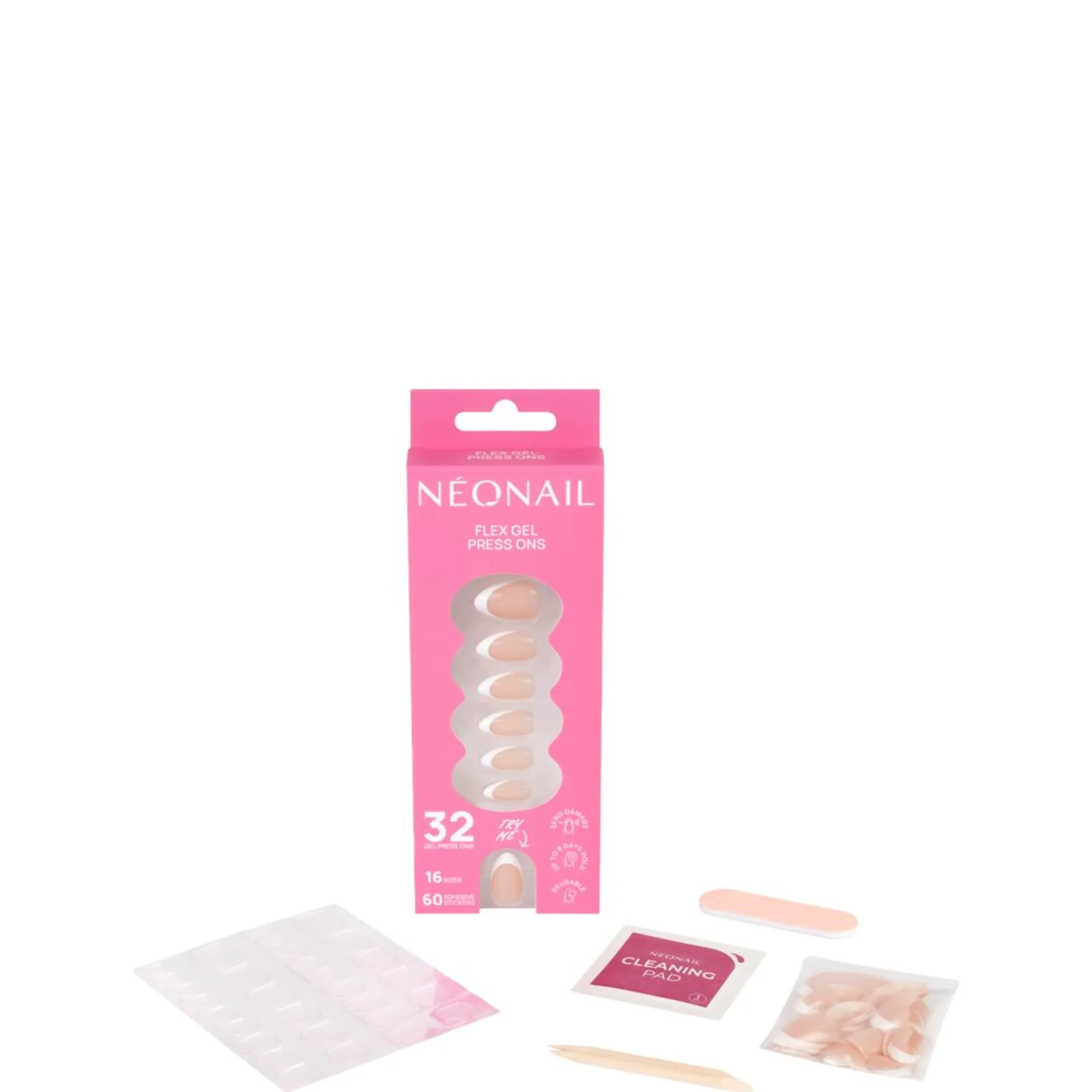 NÉONAIL Flex Gel Press Ons Medium Almond Neglelaksæt