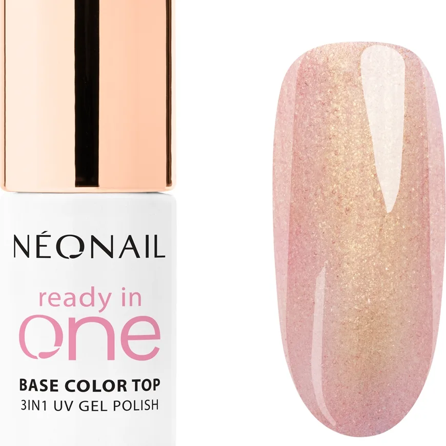 NEONAIL Ready In One 3in1 UV Gel Polish geelikynsilakka sisältää timanttipölyä sävy 01 One Rose Glow 7.2 ml
