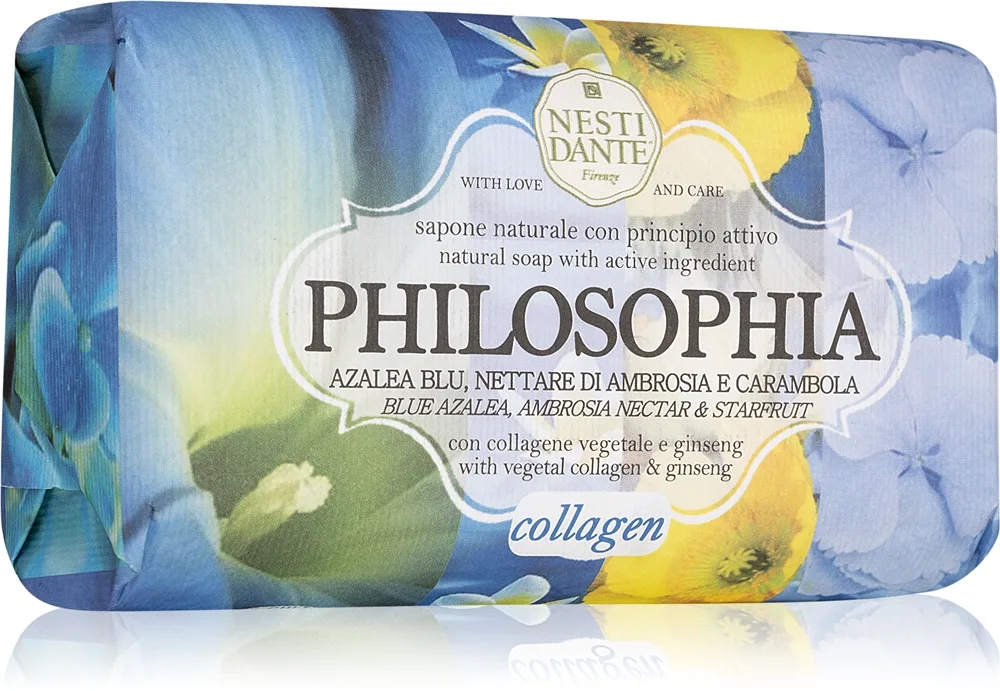 Nesti Dante Philosophia Collagen with Vegetable Collagen & Ginseng luonnollinen saippua sisältää kollageenia 250 g