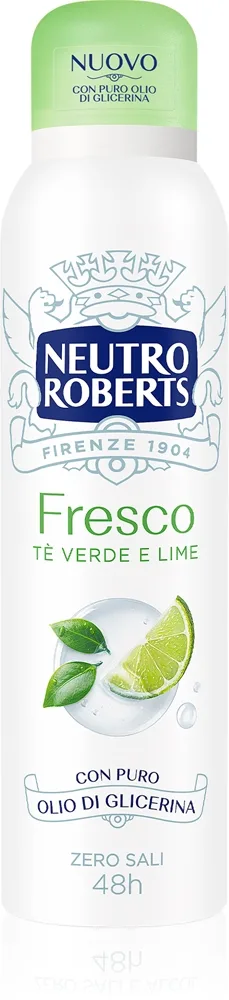 Neutro Roberts Tè Verde e Lime Spray deodorant Med 48 timers effektivitet 150 ml
