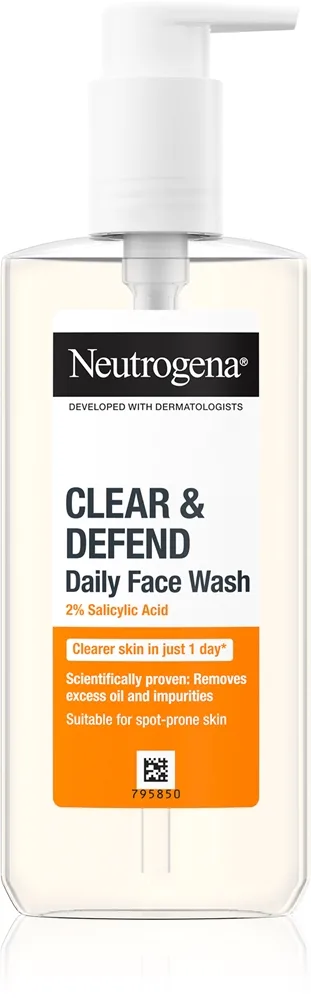 Neutrogena Clear & Defend Rensegel Med 2% salicylsyre 200 ml