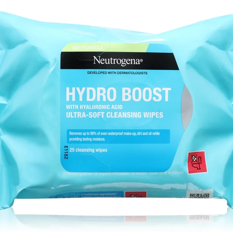 Neutrogena Hydro Boost® hellävaraiset puhdistuspyyhkeet 25 kpl