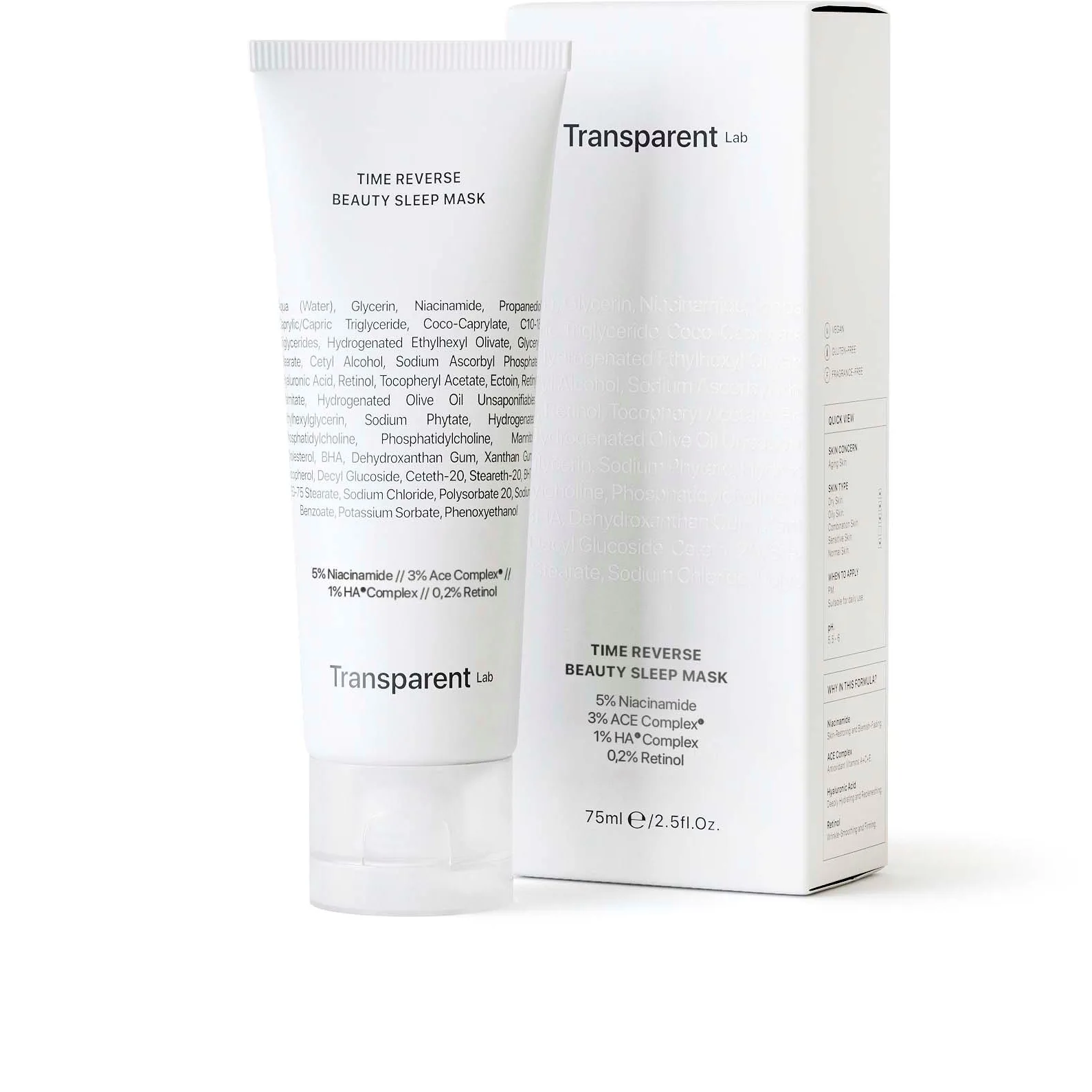Niche Beauty Lab Transparent Lab Time Reverse Beauty Sleep Mask - 75 ml