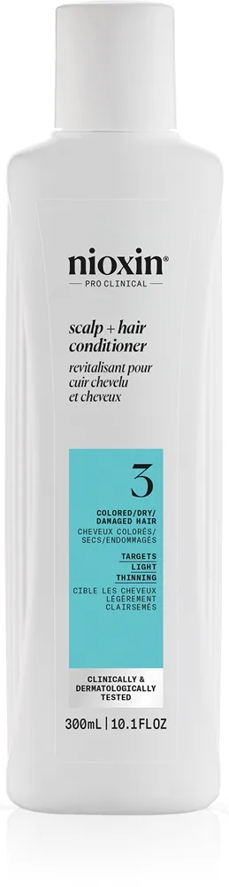Nioxin System 3 Scalp + Hair Conditioner Balsam til farvebehandlet og udtyndet hår 300 ml