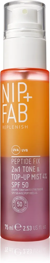 NIP+FAB Peptide Fix SPF 50 tonisoiva kasvosuihke SPF 50 75 ml