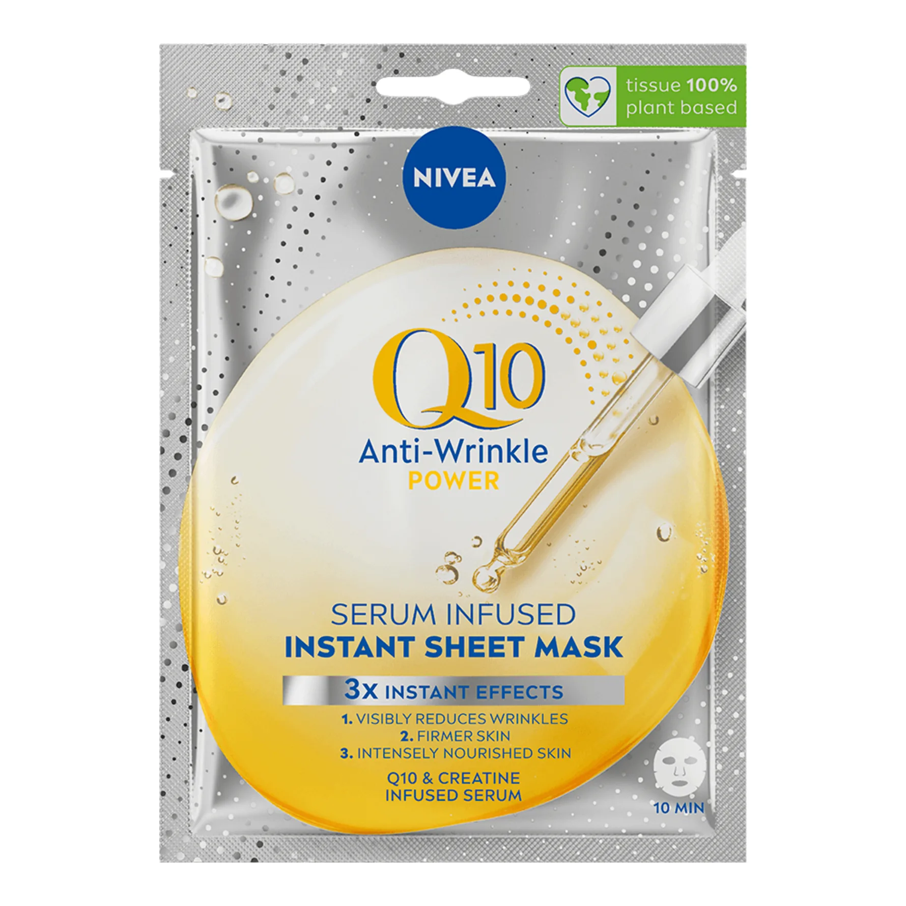 NIVEA Ansiktsmask Q10 Anti-Wrinkle Power Sheet Mask 1 st