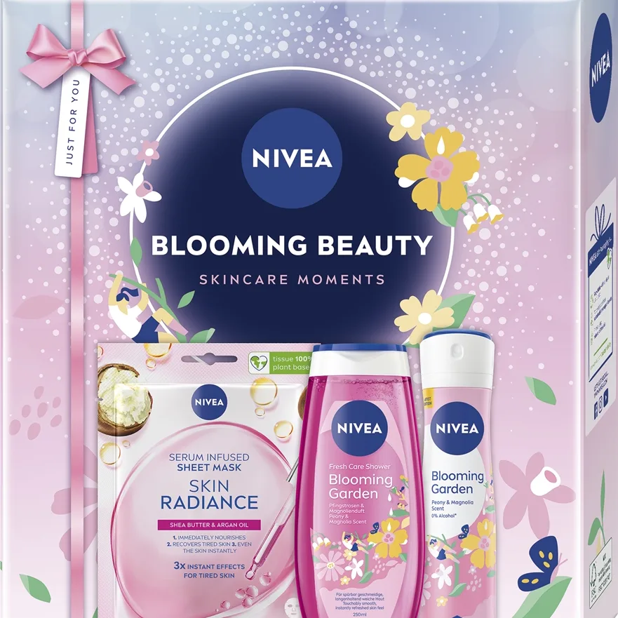 NIVEA Blooming Beauty Presentförpackning för kropp och ansikte