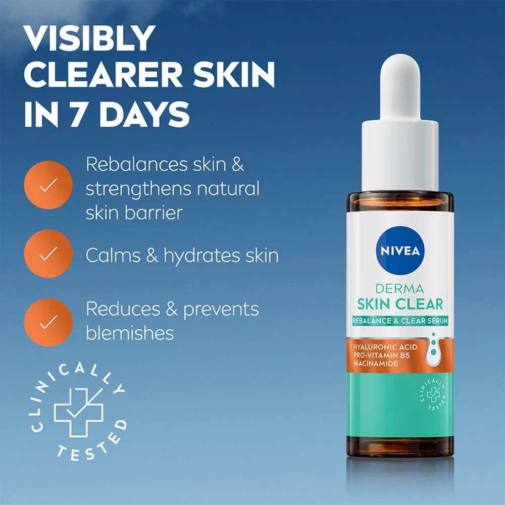NIVEA Derma Skin Clear Fornyende ansigtsserum til problematisk hud 30 ml