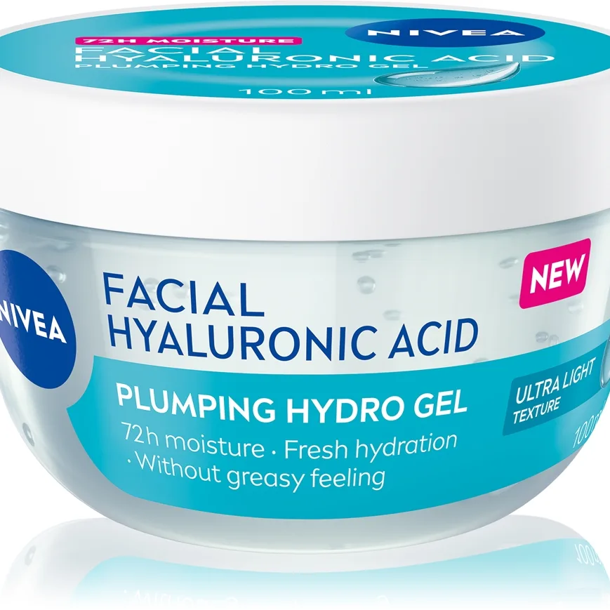 NIVEA Facial Plumping Hydro Gel kosteuttava kasvogeeli sisältää hyaluronihappoa 100 ml