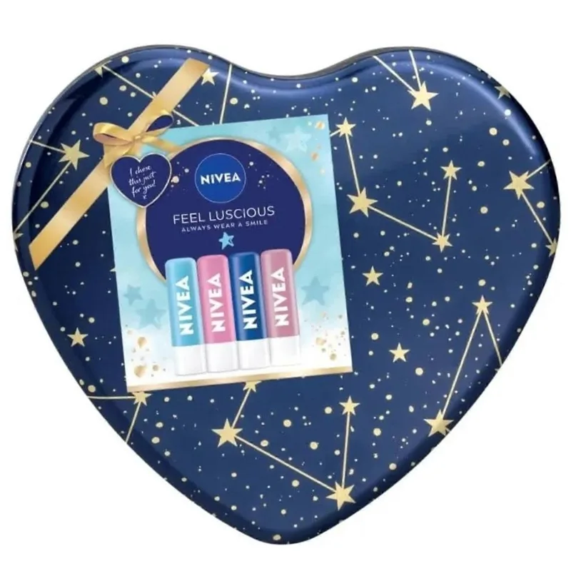 Giftset Nivea Feel Luscious Lip Balm 4pcs