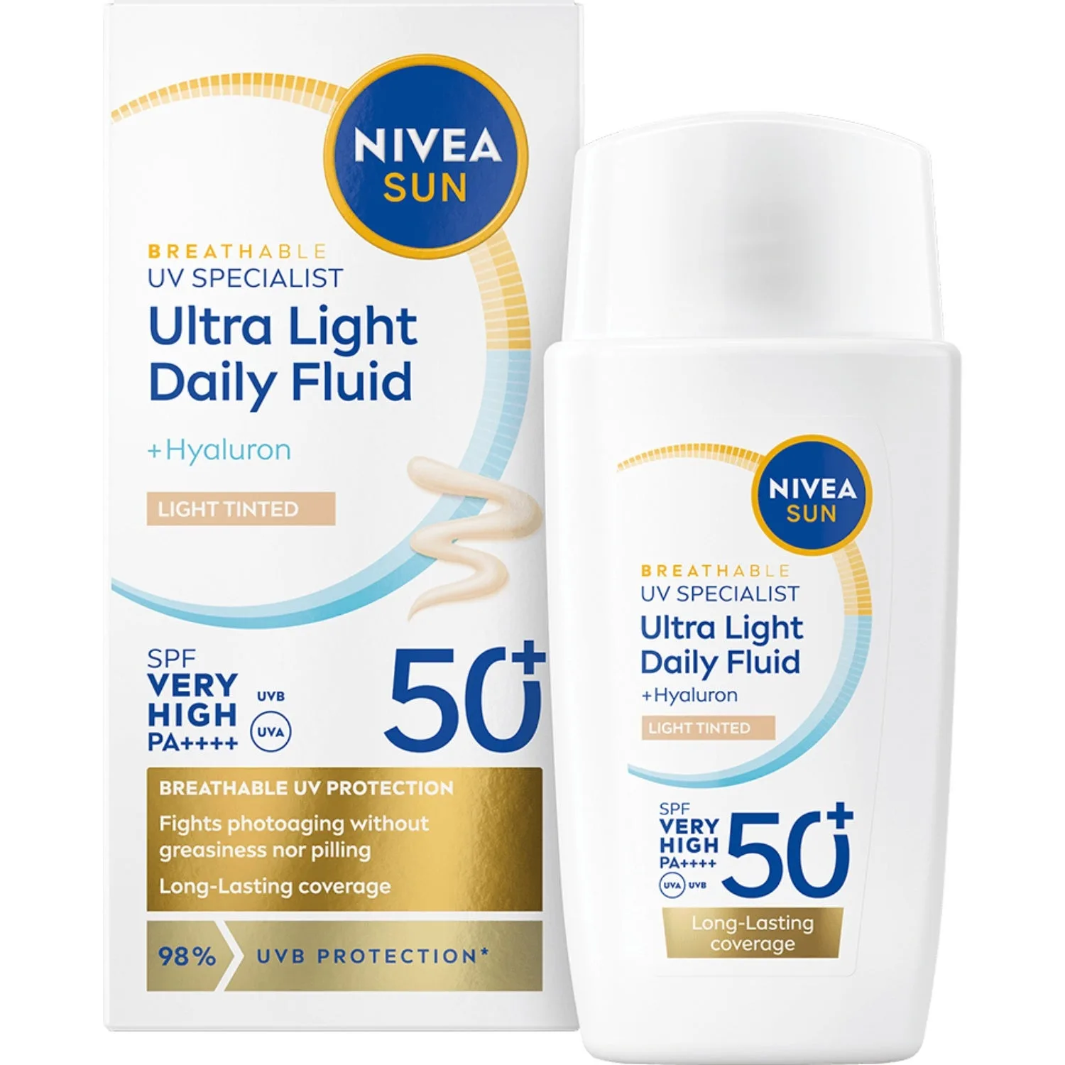 Köp 2 få 20% | NIVEA SUN UV Face Specialist Ultra Light Daily Fluid, Light Tinted SPF 50+ 40 ml