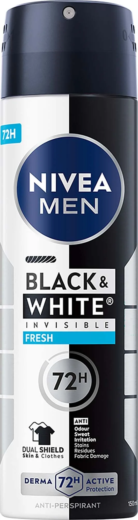 Nivea Black & White Fresh Male Spray 150 ml