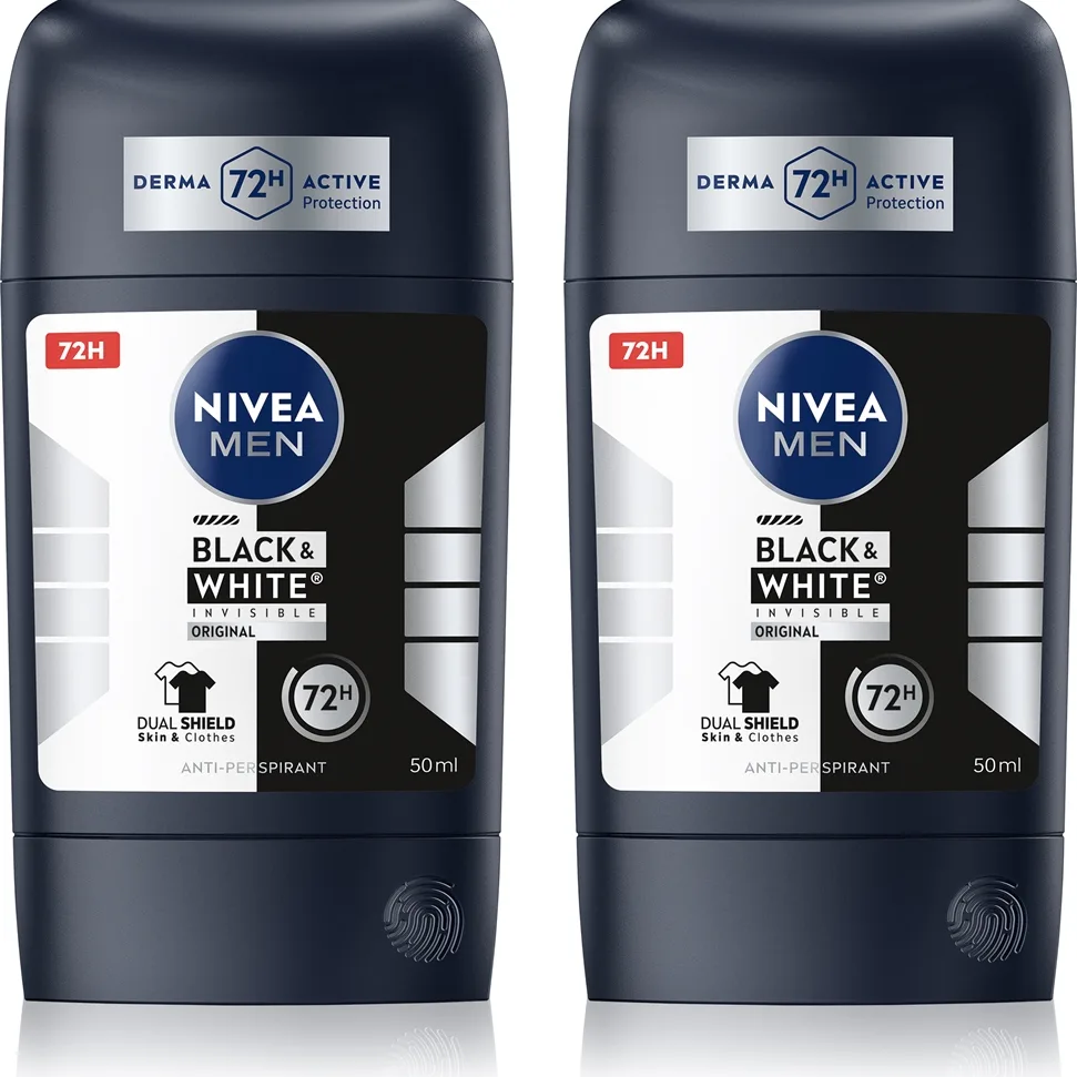 NIVEA MEN Black & White Invisible Original Antiperspirantstift Ekonomiförpackning