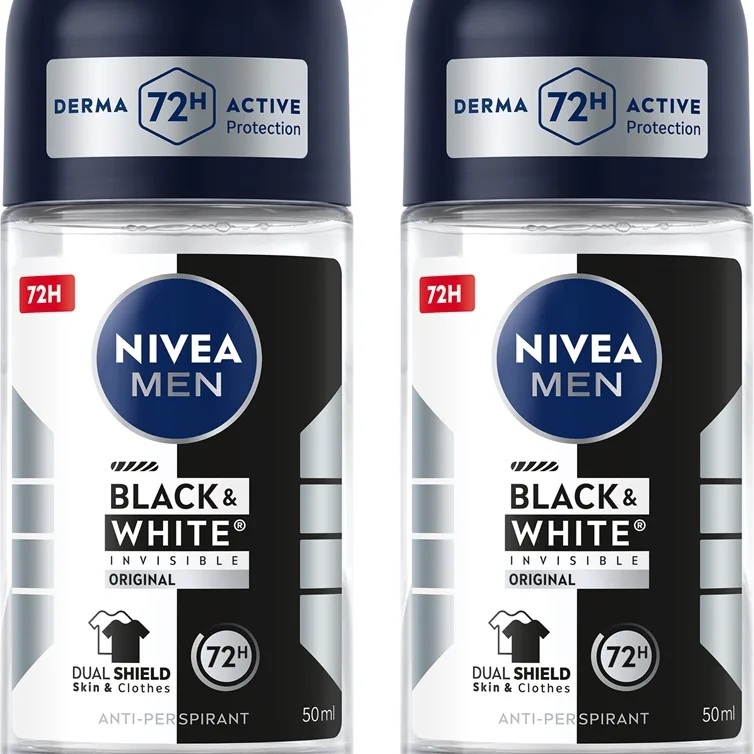 NIVEA MEN Black & White Invisible Original Roll-On Antiperspirant Ekonomiförpackning