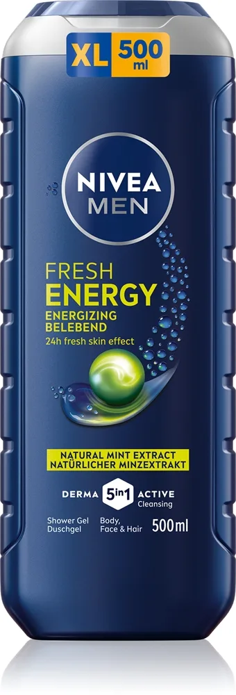 NIVEA MEN Fresh Energy suihkugeeli miehille 500 ml