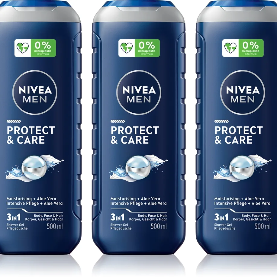NIVEA MEN Protect & Care Kropsvask til mænd Økonomipakke 3 x 500 ml