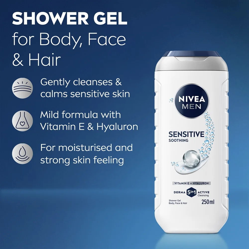 NIVEA MEN Sensitive Duschtvål för män 250 ml