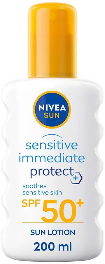 Nivea Sun Sensitive Protect & Soothing Spray SPF 50+ 200 ml - Parfumefri solcreme