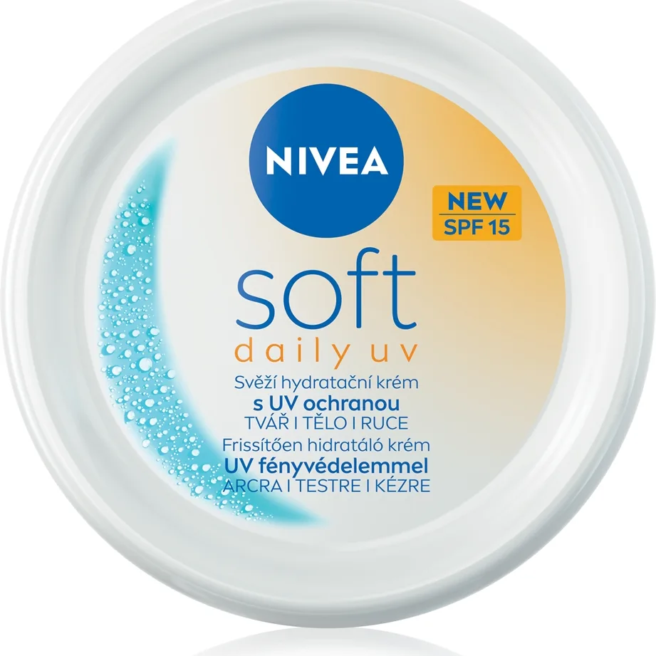 NIVEA Soft Daily UV Återfuktande - skyddande kräm för kropp och ansikte SPF 15 100 ml