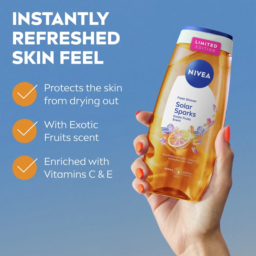 NIVEA Solar Sparks Uppfriskande dusch-gel 250 ml