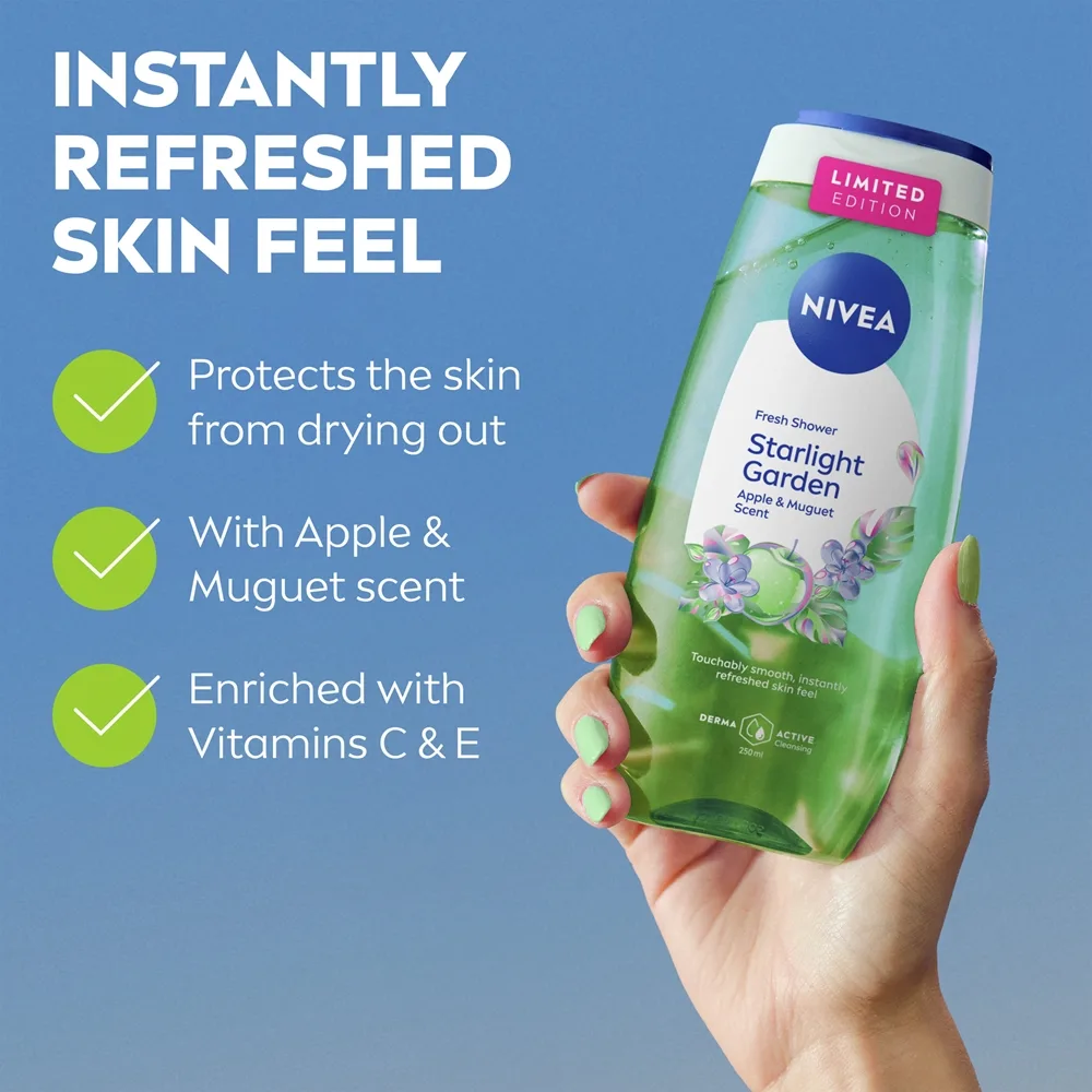 NIVEA Starlight Garden Uppfriskande dusch-gel Begränsad utgåva 250 ml