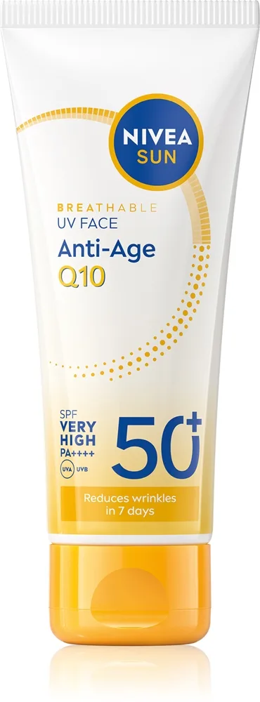 NIVEA SUN Anti-Age Q10 aurinkosuojavoide kasvoille ryppyjä ehkäisevä vaikutus SPF 50+ 40 ml
