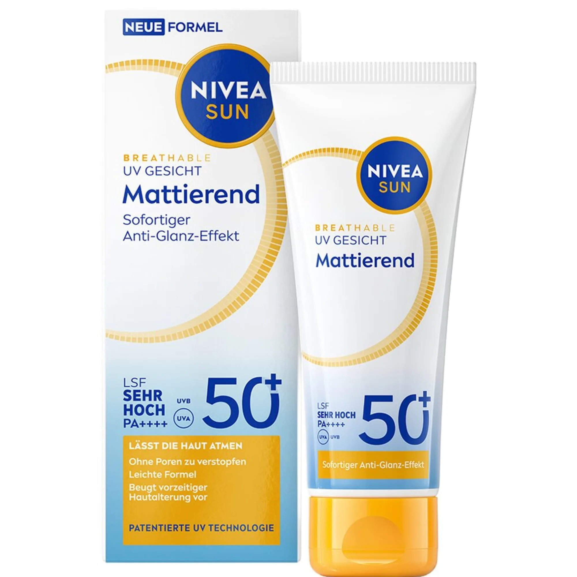 NIVEA SUN Breathable UV ansiktssolkräm mattande SPF 50+ Solkräm