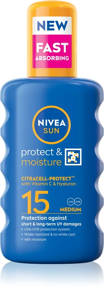 NIVEA SUN Protect & Moisture Solspray SPF 15 200 ml