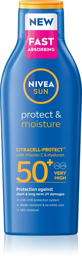 NIVEA SUN Protect & Moisture Återfuktande solmjölk SPF 50+ 200 ml