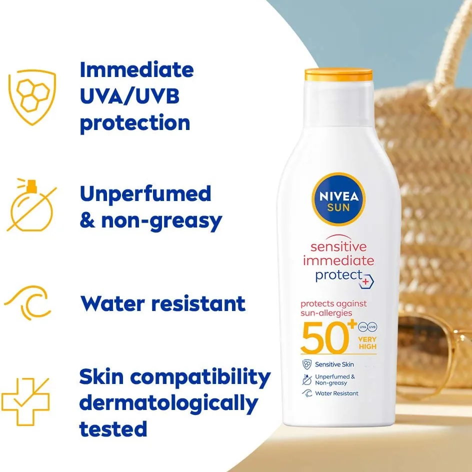 NIVEA SUN Sensitive Immediate Protect Sun-Allergy Lotion SPF 50 200 ml
