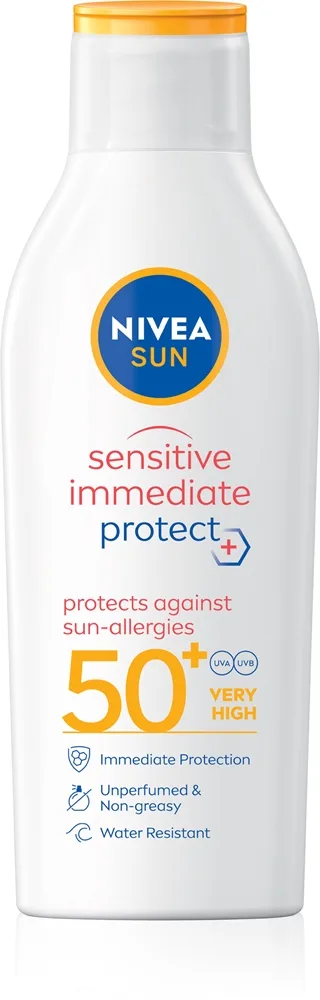 NIVEA SUN Sensitive Immediate Sol-lotion för känslig hud SPF 50+ 200 ml