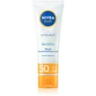 NIVEA SUN Sensitive Skyddande ansiktskräm för känslig hud SPF 50 50 ml