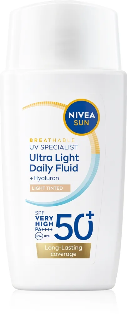 NIVEA SUN Ultra Light Let tonet væske SPF 50+ Skygge Light 40 ml