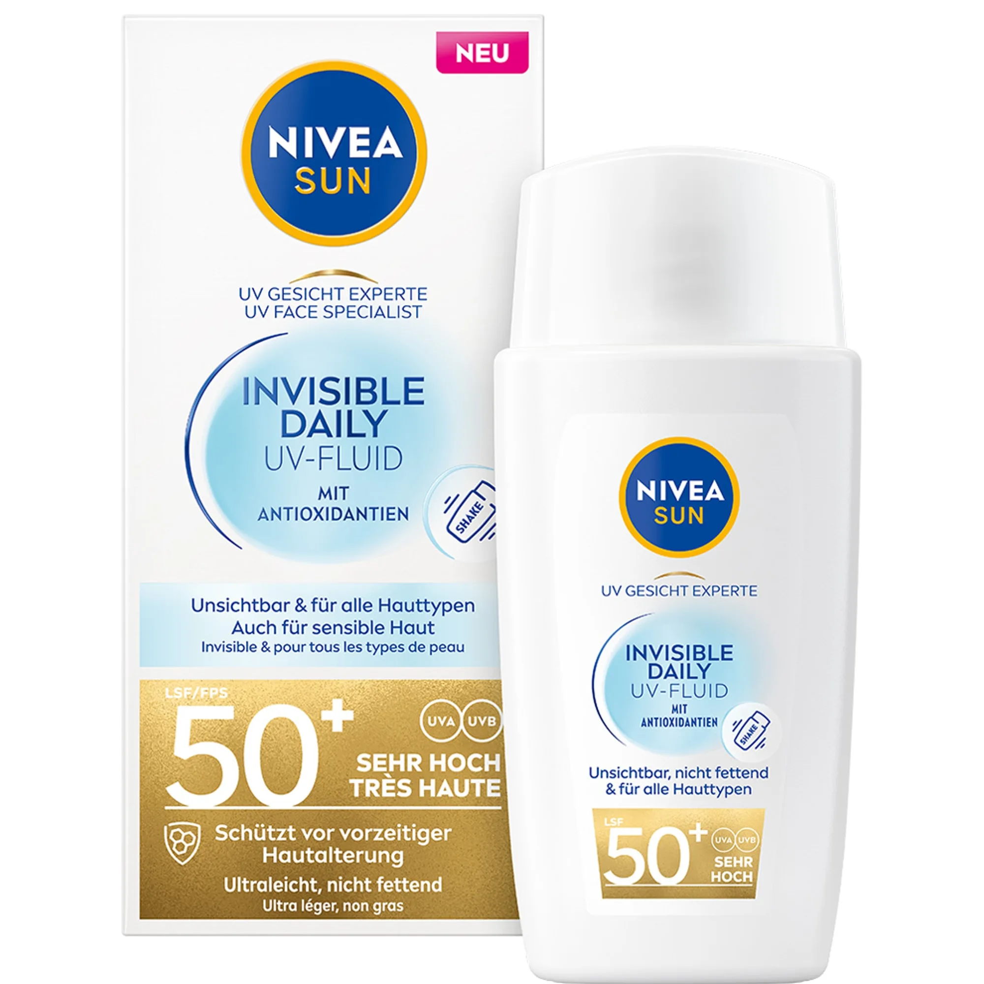 NIVEA SUN UV Gesicht Experte Invisible Daily UV-Fluid LSF 50+ Solgel