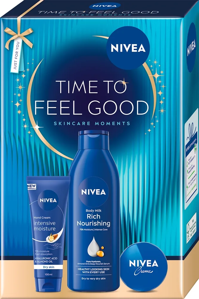 NIVEA Time to Feel Good Geschenkset zum nähren und Feuchtigkeit spenden