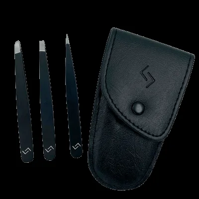 Njord Eyebrow Tweezer Set Black