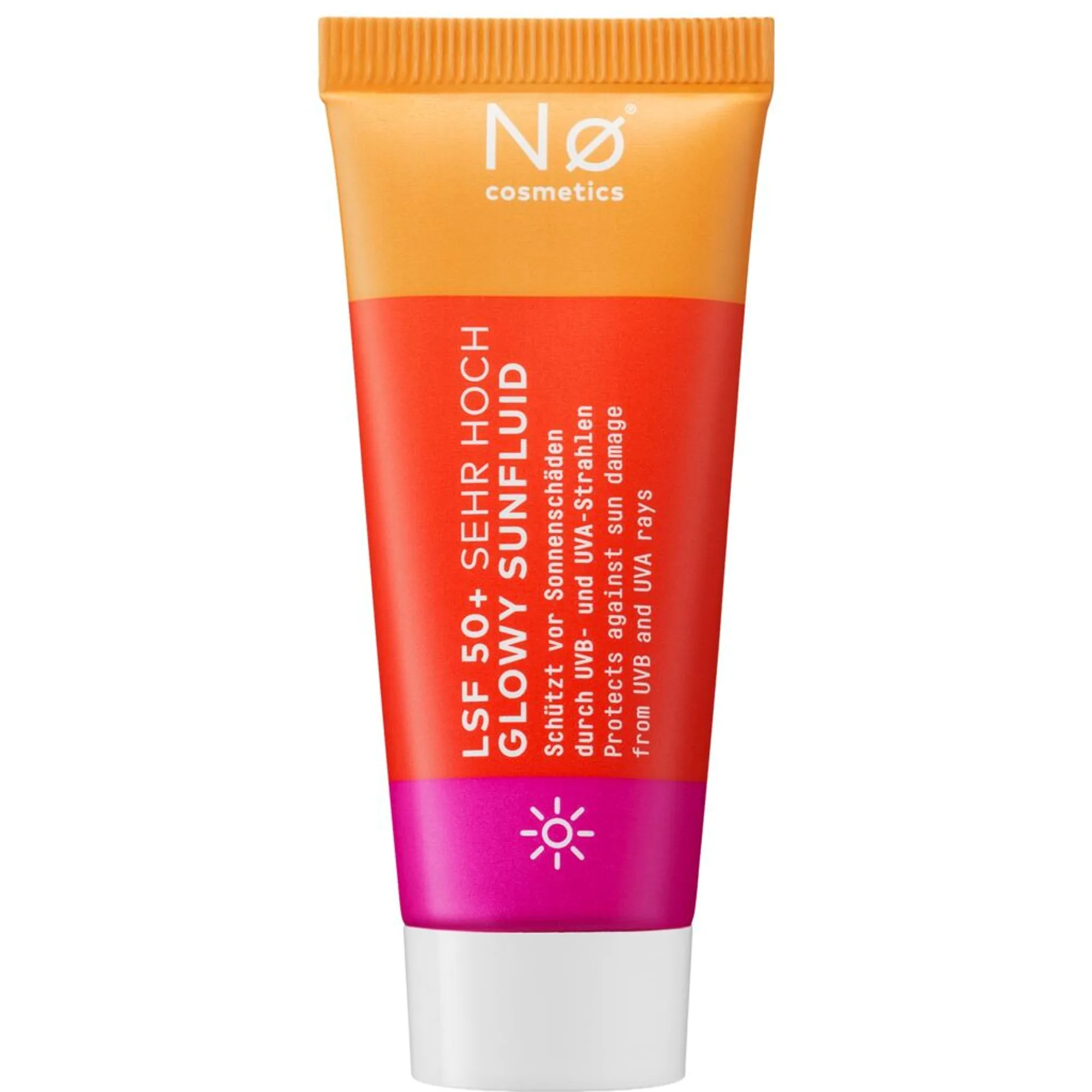 Nø Cosmetics safe tøday LSF 50+ Glowy Sunfluid Solcreme