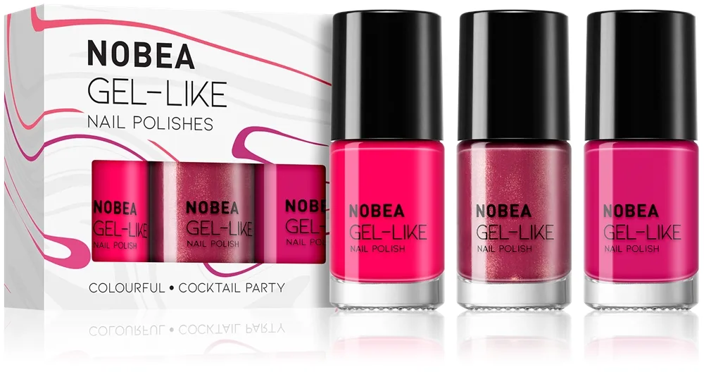 NOBEA Day-to-Day 3-Piece Gel-like Nail Polish set kynsilakkasetti Cocktail Party