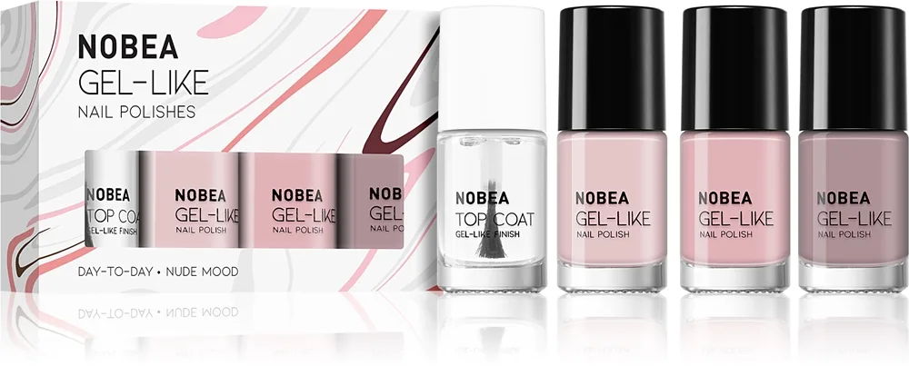 NOBEA Day-to-Day 4-Piece Gel-like Nail Polish set kynsilakkasetti Nude mood
