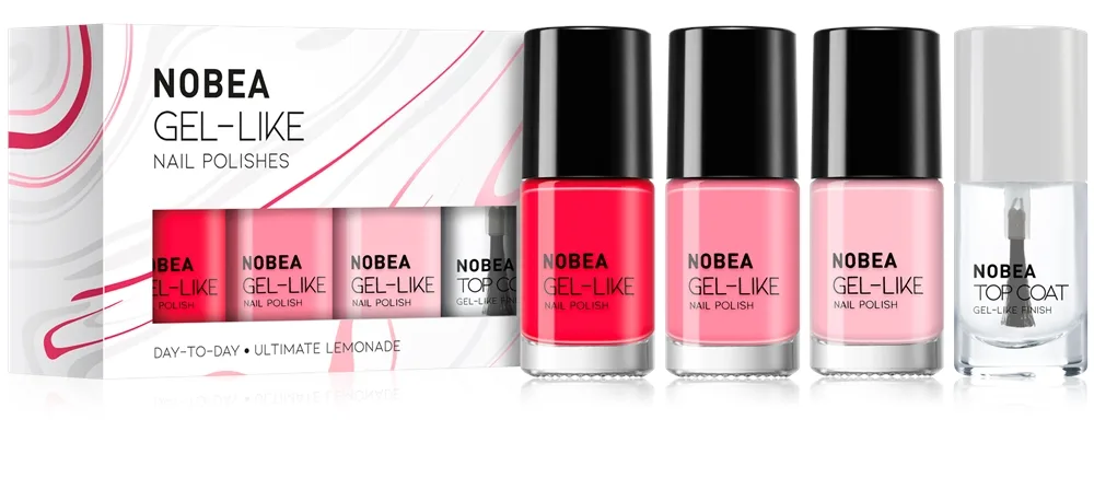NOBEA Day-to-Day 4-Piece Gel-like Nail Polish set neglelaksæt Ultimate Lemonade