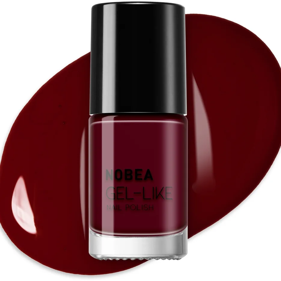NOBEA Day-to-Day Gel-like Nail Polish geelimäinen kynsilakka sävy Dark cherry #N09 6 ml