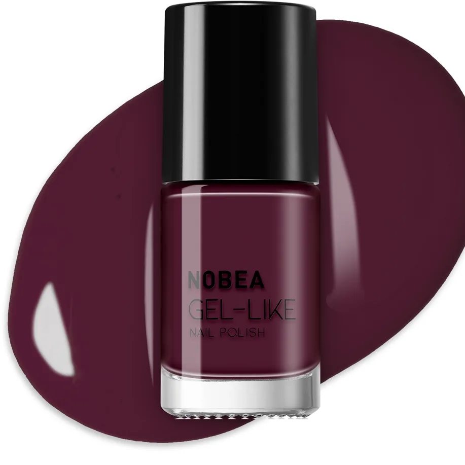 NOBEA Day-to-Day Gel-like Nail Polish geelimäinen kynsilakka sävy Maroon red #N46 6 ml