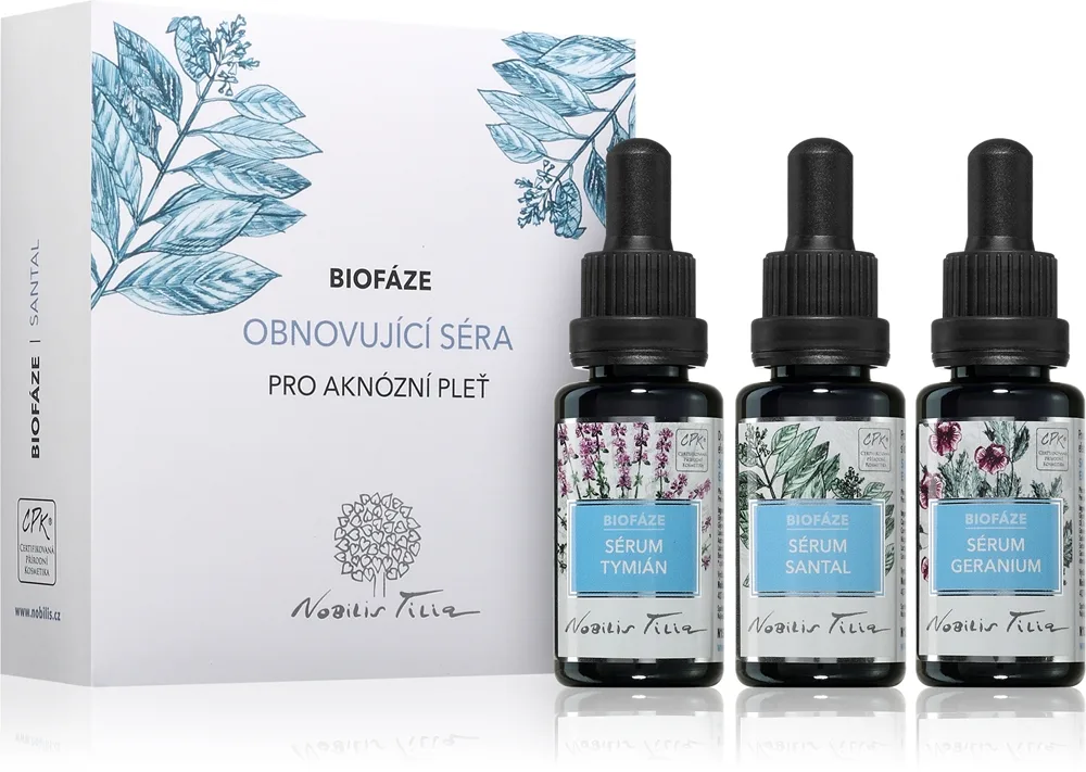 Nobilis Tilia Biofáze Obnovující Séra Santal lahjasetti ihon elpymiseen
