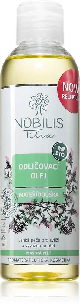 Nobilis Tilia Odličovací Olej Mateřídouška meikinpoistoöljy rasvoittuvalle iholle 200 ml