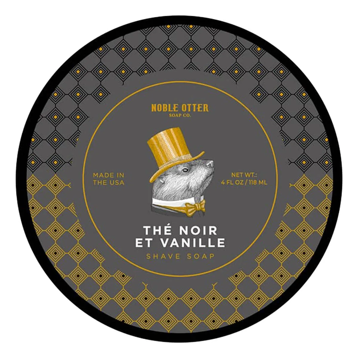 Noble Otter Barbersæbe, Thé Noir et Vanille, 118 ml.