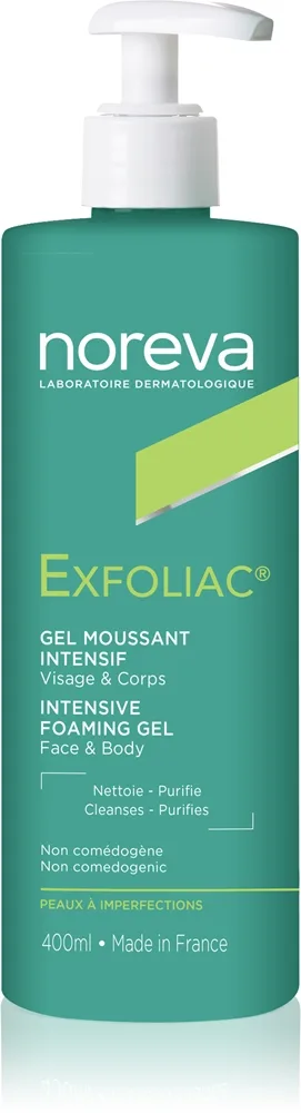 Noreva Exfoliac Intensive Foaming Gel vaahtoava puhdistusgeeli ihon virheiden ehkäisyyn 400 ml