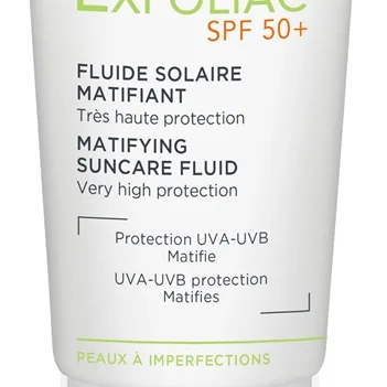 Noreva Exfoliac Mattifying Suncare Fluid SPF 50+ Skyddande matt vätska för ansiktet SPF 50+ 40 ml