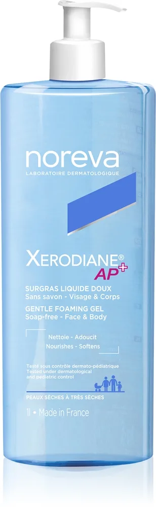 Noreva Xerodiane AP+ Gentle Foaming Gel hellävarainen puhdistusgeeli kasvoille ja vartalolle 1000 ml