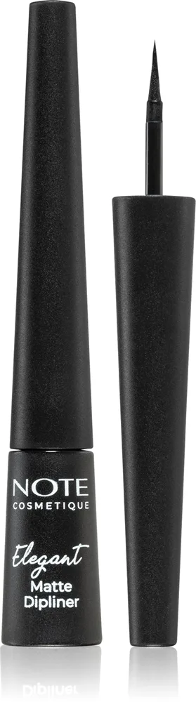 Note Cosmetique Elegant Matte Dipliner Flytande eyeliner med en metallisk matt finish Skugga 01 Coal Black 2,5 ml